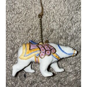 Lenox Handcrafted Porcelain Carousel Polar Bear Hanging Christmas Ornament 1989